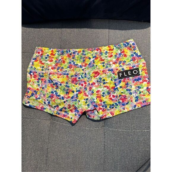 Fleo neon green low rise contour party flowers excellent condition size small wo - Picture 3 of 9